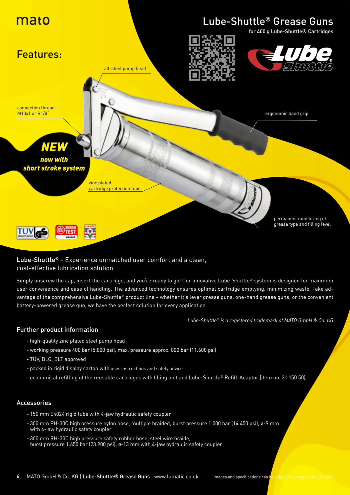 Catalogue page 6: Lube-Shuttle® Grease Guns