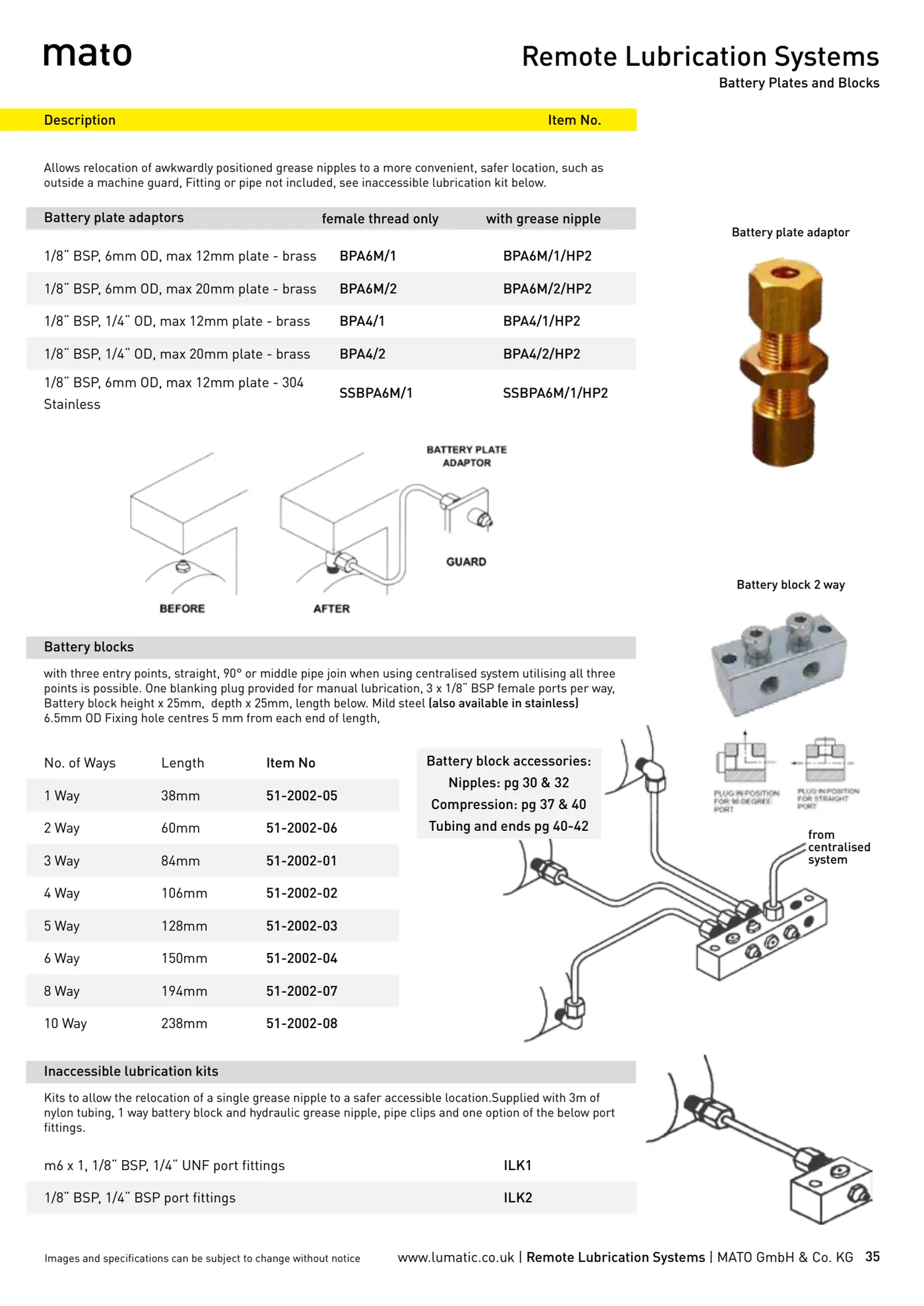 Catalogue page 35: Remote Lubrication Systems