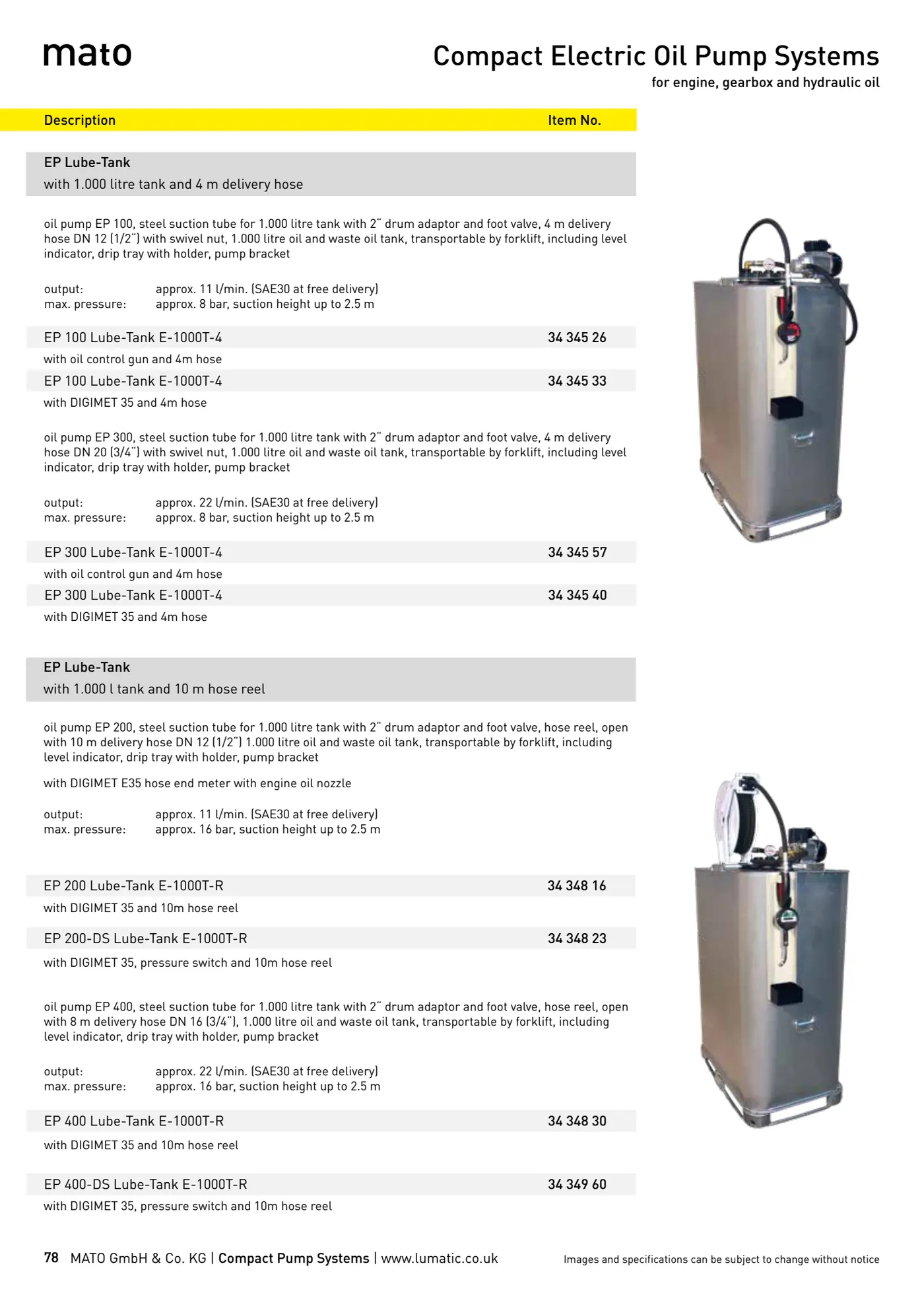 Catalogue page 78: Compact Electric Oil Pump Systems