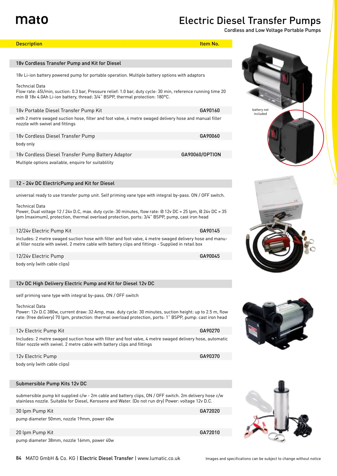 Catalogue page 84: Electric Diesel Transfer Pumps