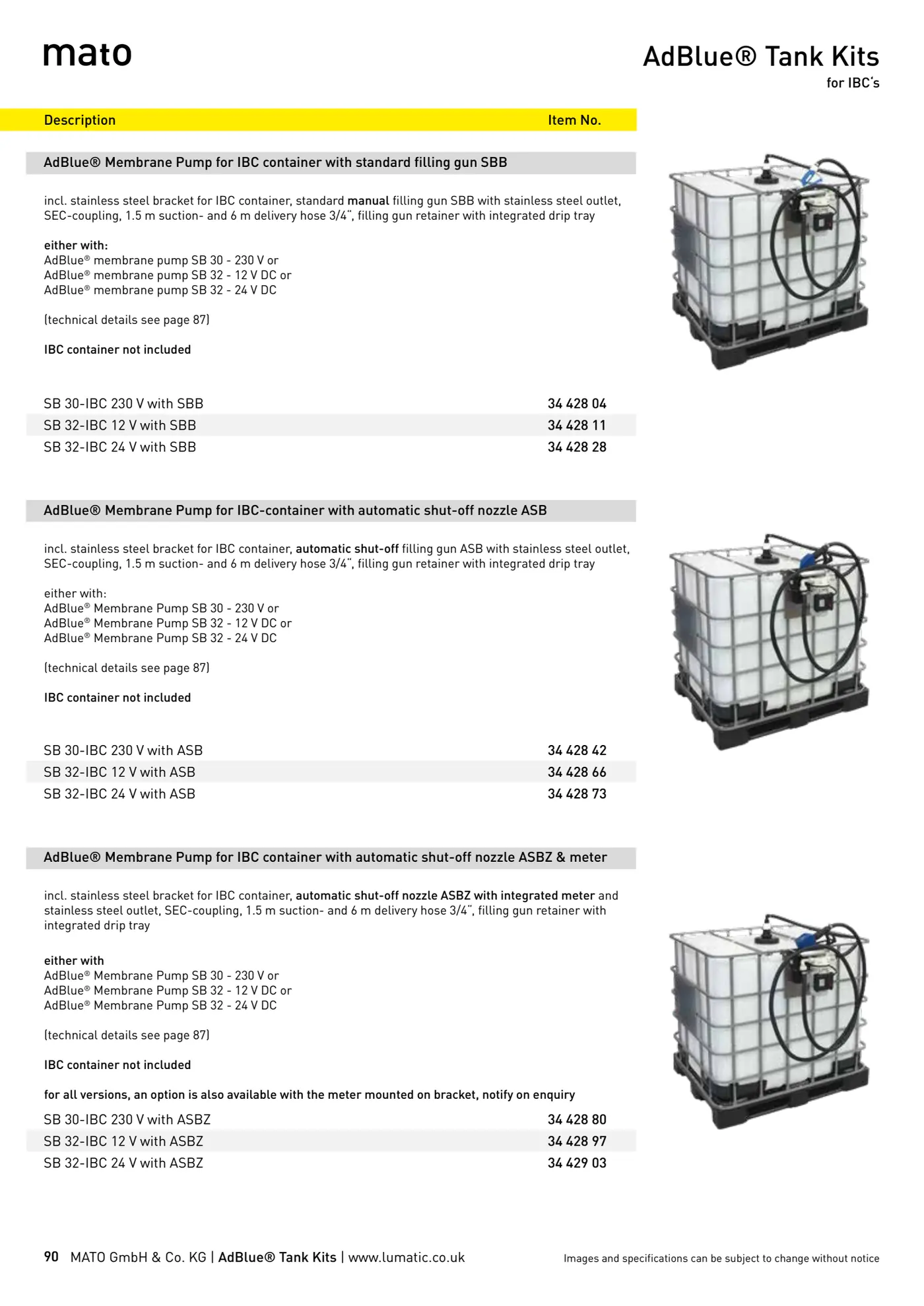 Catalogue page 90: AdBlue® Tank Kits