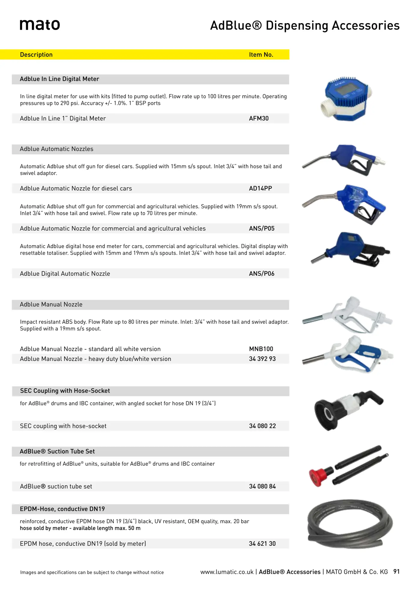 Catalogue page 91: AdBlue® Dispensing Accessories